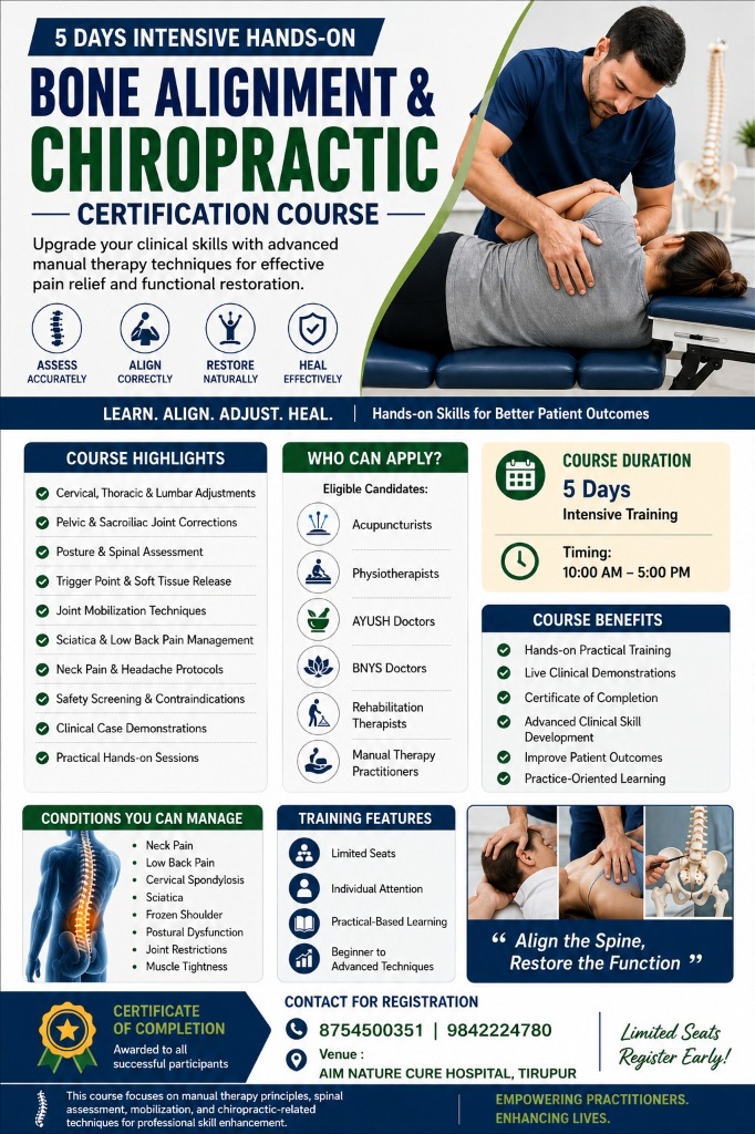5 Days Chiropractic Certification Course Pamphlet